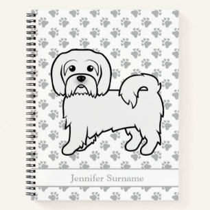 Cuaderno Coton de Tulear Dibujo Animado Lindo Perro & Texto