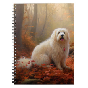 Cuaderno Coton De Tulear en Hojas de Otoño que Caen Inspira