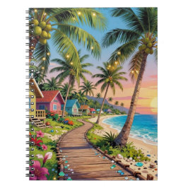 Cuaderno Cottage costero de paraíso tropical junto al mar