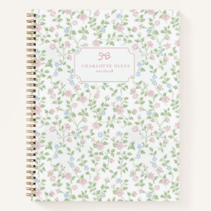 Cuaderno Cottagecore   Bow floral nimilenario