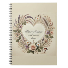 Cuaderno Cottagecore "Floral Heart & Wild Mushrooms" Notebo