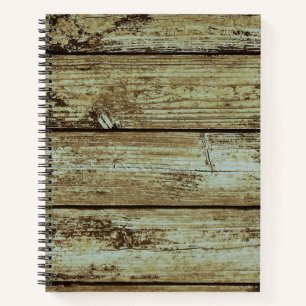 Cuaderno Cottagecore verde de tablones de madera en peligro
