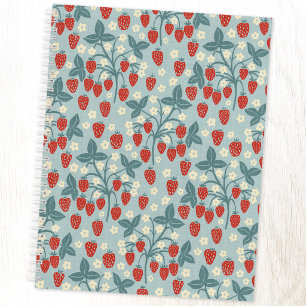 Cuaderno Cottagecore Vintage Floral Botánico de Fresa