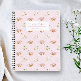 Cuaderno Cottagecore Vintage Floral rosa Monograma