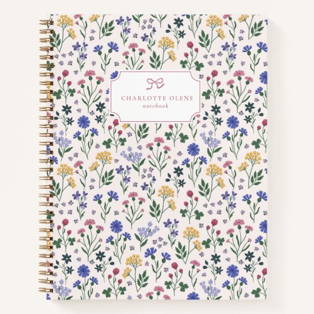 Cuaderno Cottagecore Wildflower Bow Notebook (Anverso)