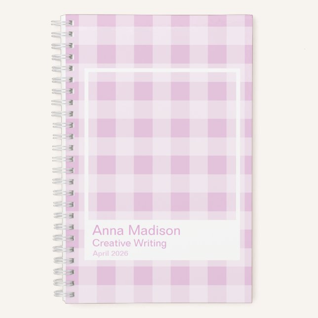 Cuaderno Cotton Candy Gingham Transparent Frame Notebook (Anverso)