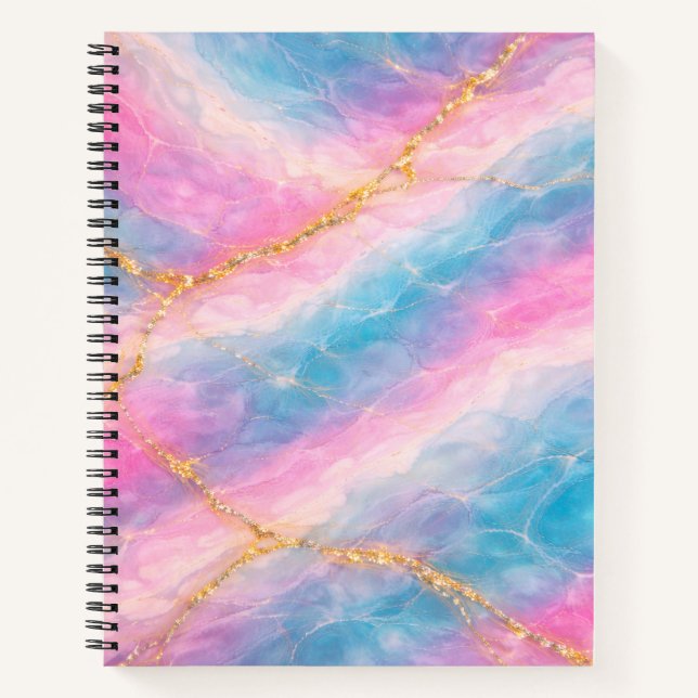 Cuaderno Cotton Candy Marble Texture with Gold Veining (Anverso)