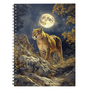 Cuaderno Cougar en el arte de la vida salvaje a la luz de l