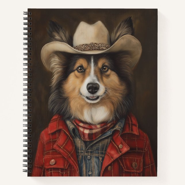 Cuaderno Country Cowboy Shetland Sheepdog | Sheltie (Anverso)