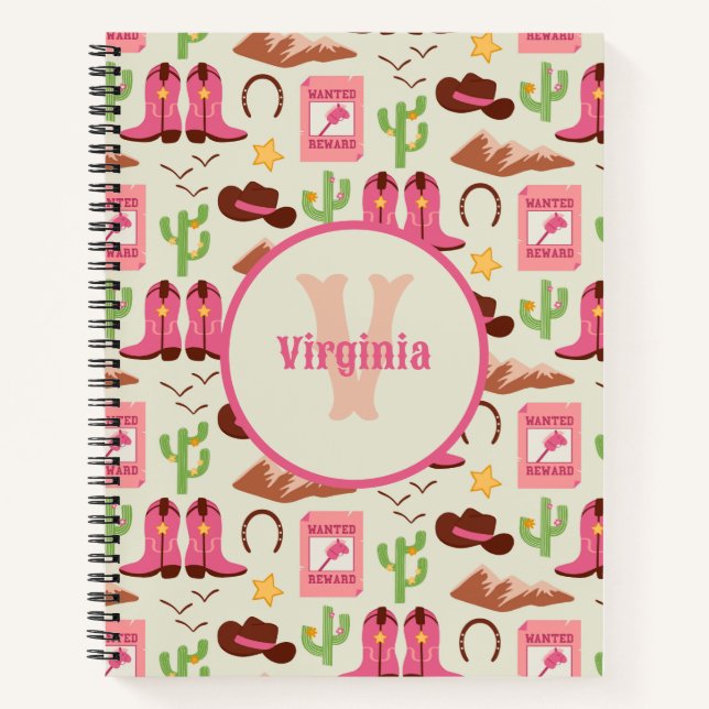 Cuaderno Country Cowgirl Boots Adorable Stick Horno Occiden (Anverso)