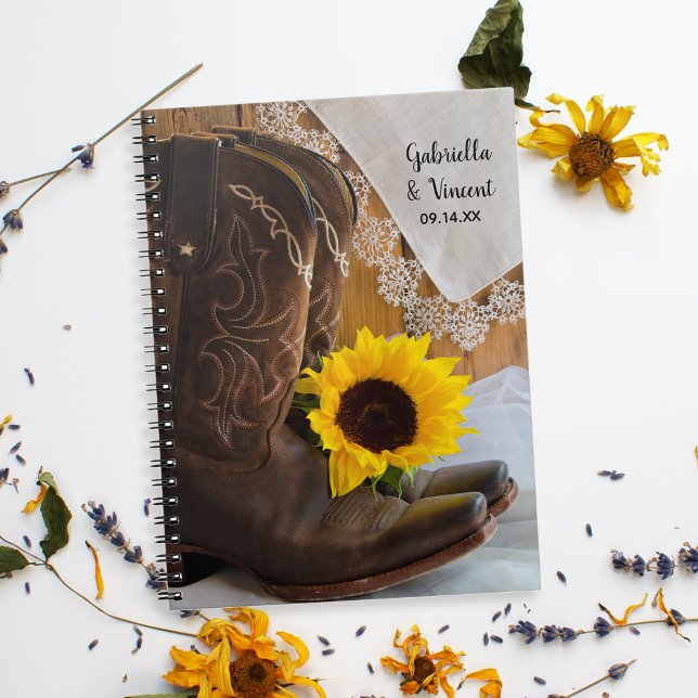 Cuaderno Country Sunflower and Lace Western Boda (Subido por el creador)