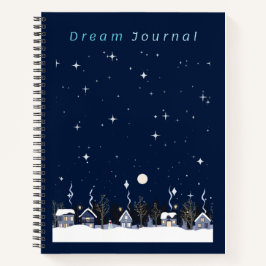 Cuaderno Country Village Nighttime Winter Sky Dream Journal