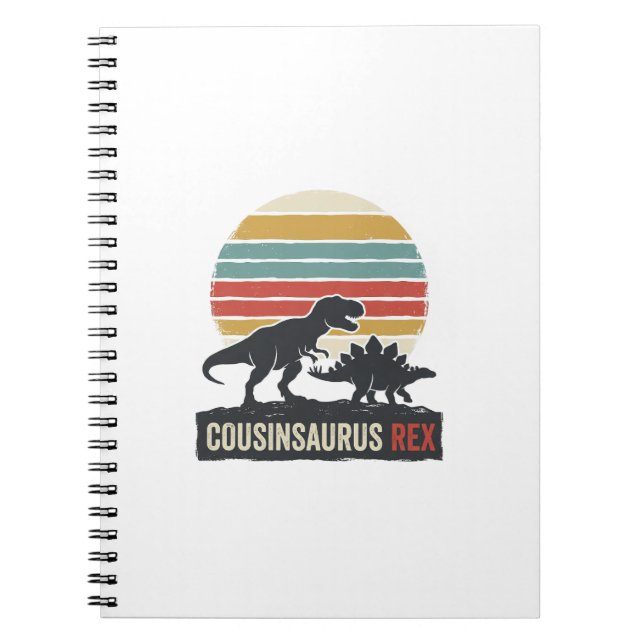 Cuaderno Cousinsaurus Rex Camiseta Divertida de Dinosaurio  (Frente)