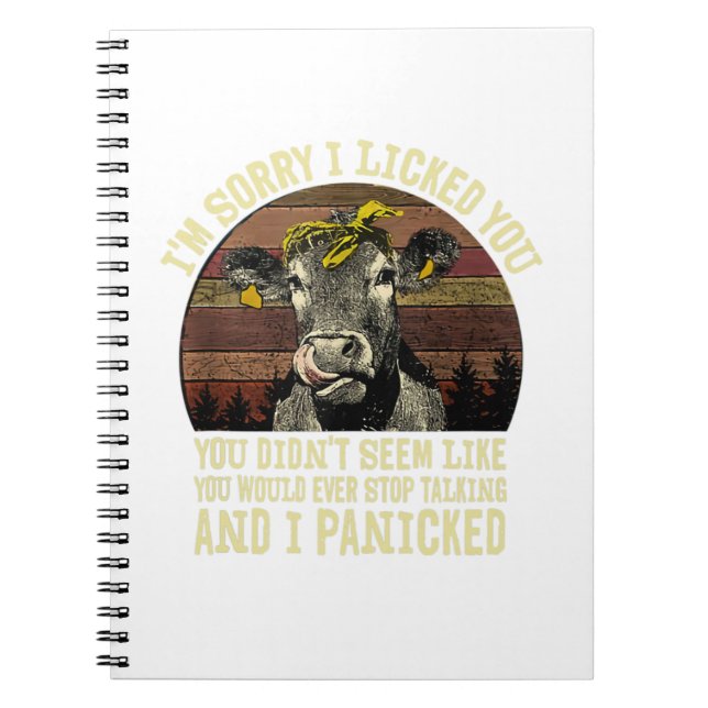 Cuaderno Cow Lover Siento Haberte Licenciado... me asusté.. (Frente)