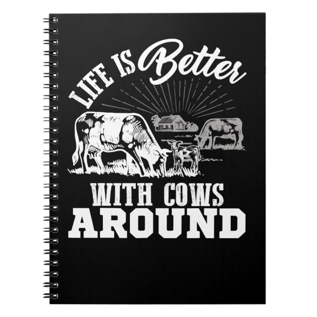 Cuaderno Cow Mooey Funny Cattle Cow Cow Farm Life Is Betty (Frente)