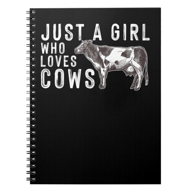 Cuaderno Cow Mooey Sólo Un Chica Que Ama A Las Vacas Gracio (Frente)