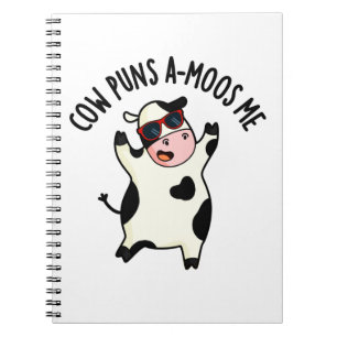Cuaderno Cow Puns me emociona un divertido muñeco de vaca