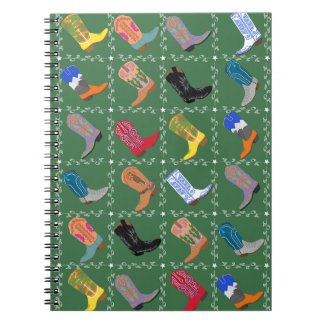 Cuaderno Cowboy Boots Fun Printed Spiral Notebook Journal