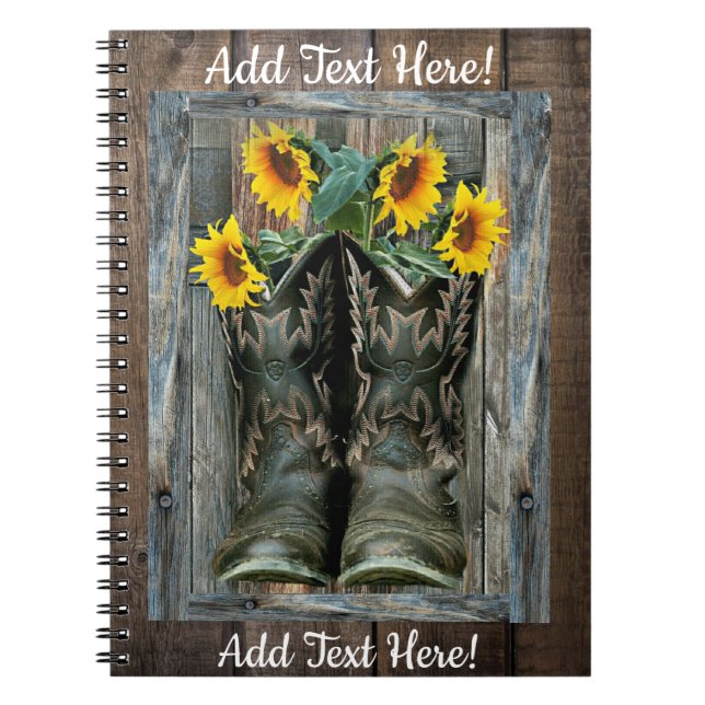 Cuaderno Cowboy Boots Sunflowers (Frente)