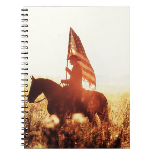 Cuaderno Cowboy Retrato Tema de la bandera de los Estados U