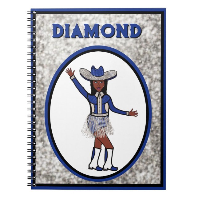 Cuaderno Cowgirl Dancer Blue Silver Notebook #1 (Frente)