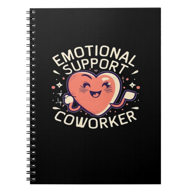 Cuaderno Coworker Funny Sloth y Cita de ayuda emocional (Frente)