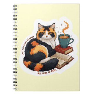 Cuaderno Cozy Calico Cat Personalized Spiral Notebook