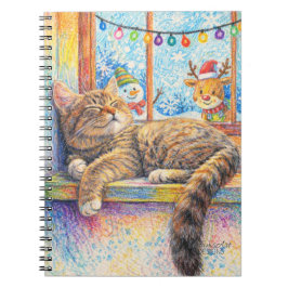 Cuaderno Cozy Cat Nap by the Christmas Window