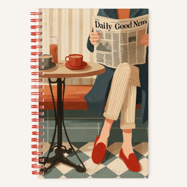 Cuaderno Cozy Morning Coffee and News (Anverso)