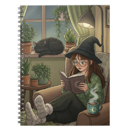 Cuaderno Cozy Nook de lectura otoñal - Té de libros de gato