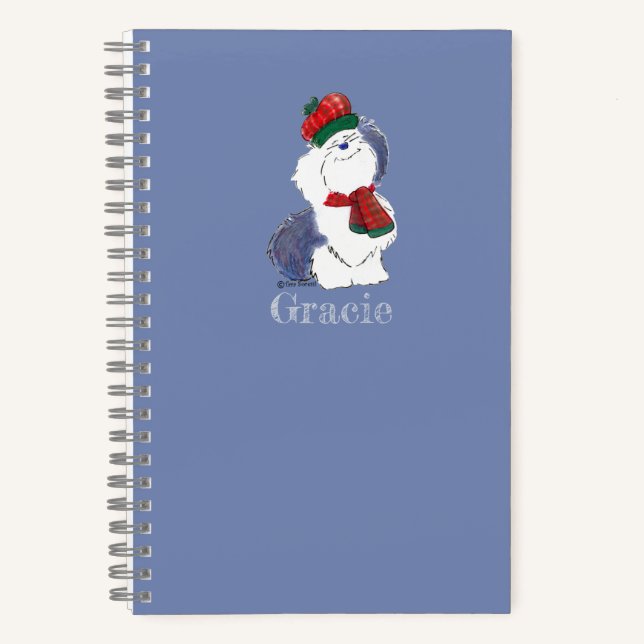 Cuaderno Cozy Sheepdog Simple Dog Lover Personalizado de in (Anverso)