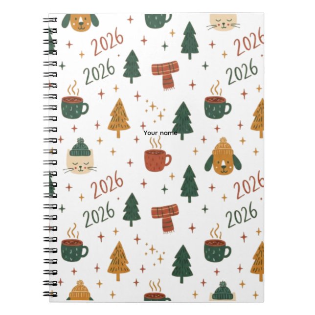 Cuaderno Cozy Winter Vibes 2026 - Cute Puppy and Kitten Chr (Frente)
