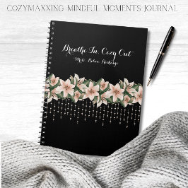 Cuaderno Cozymaxxing Moments Mindful Journal Black & Floral