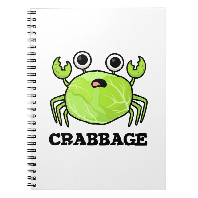 Cuaderno Crabbage Divertido Repollo Pun de Cangrejo (Frente)