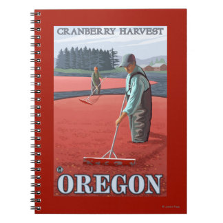 Cuaderno Cranberry Bogs Harvest Vintage Poster de viajes