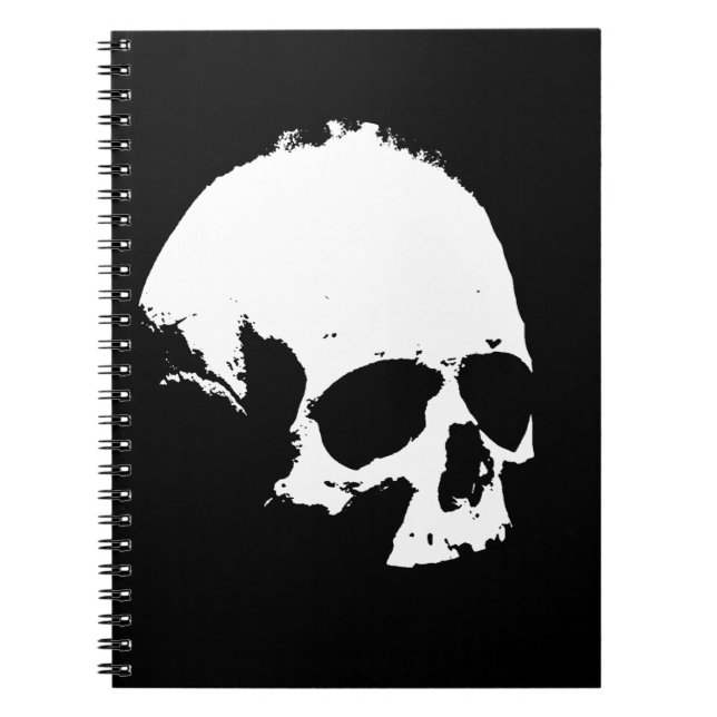 Cuaderno Cráneo blanco y negro (Frente)