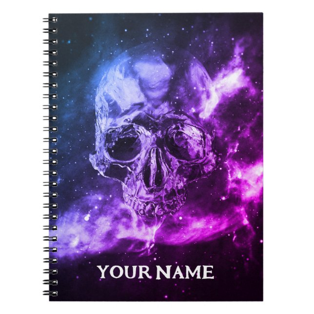 Cuaderno Cráneo colorido genial. Tu Nombre (Frente)