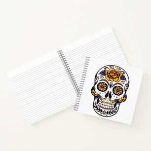 Cuaderno Cráneo de azúcar rosa amarillo