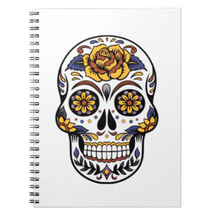Cuaderno Cráneo de azúcar rosa amarillo