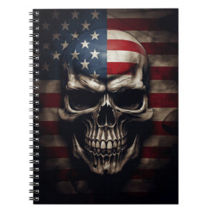 Cuaderno Cráneo de Bandera Americana