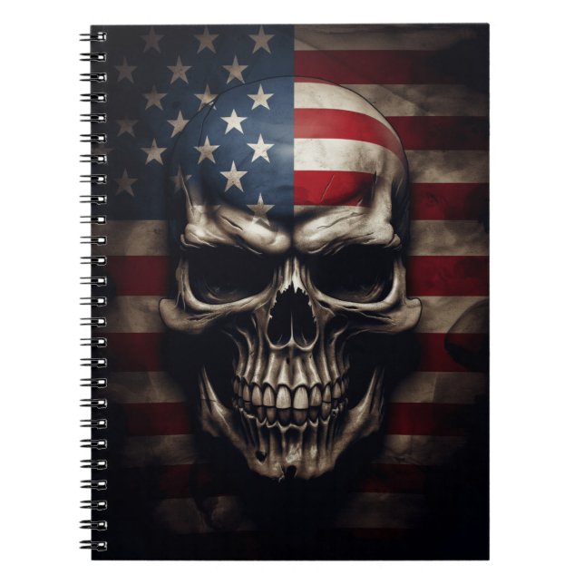 Cuaderno Cráneo de Bandera Americana (Frente)