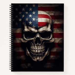 Cuaderno Cráneo de Bandera Americana