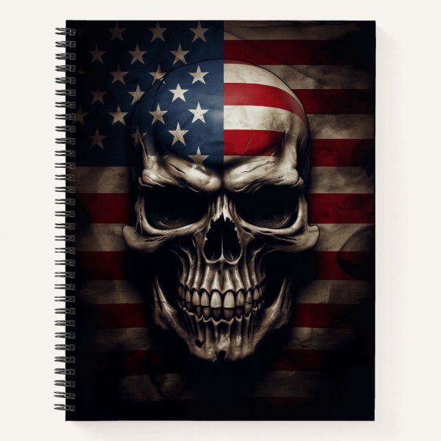 Cuaderno Cráneo de Bandera Americana (Anverso)