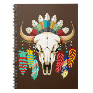 Cuaderno Cráneo de Búfalo Emblema Nativo Americano