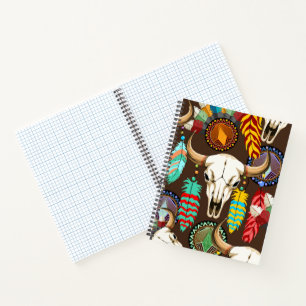 Cuaderno Cráneo de Búfalo Emblema Nativo Americano