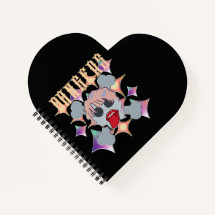 Cuaderno cráneo de estrella de rock Mikitiez rojo cumpleaño