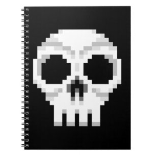 Cuaderno Cráneo de la muerte de Videojuego - Arte Pixel