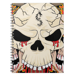 Cuaderno Cráneo de tatuajes 8 Ball Flame Candal de incendio