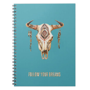 Cuaderno Cráneo de trompetas tribales nativas