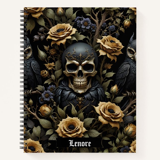 Cuaderno Cráneo negro y gris (Anverso)